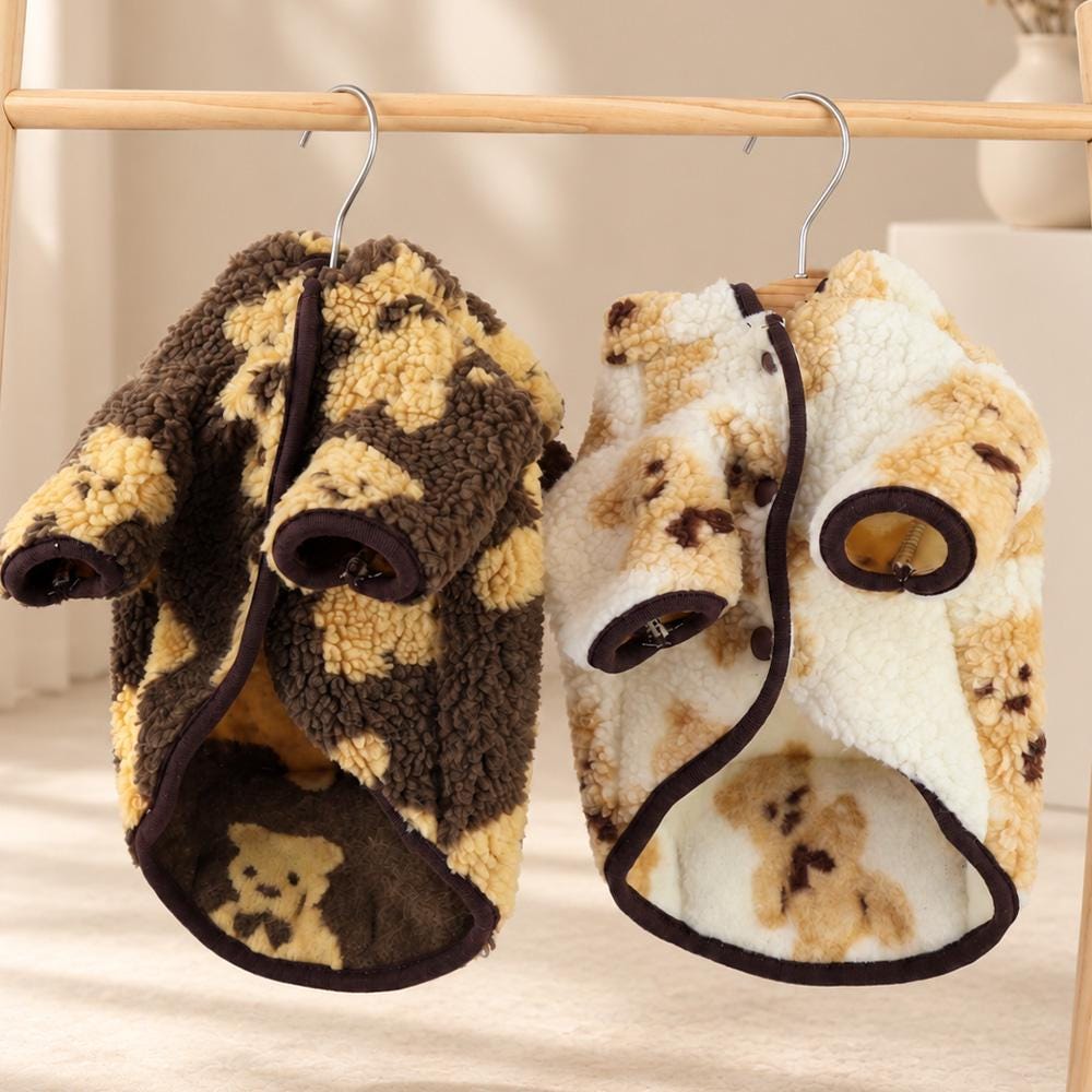 Bengal Bear Dog Fleece Hoodie, Cozy Winter Wear - NKpup