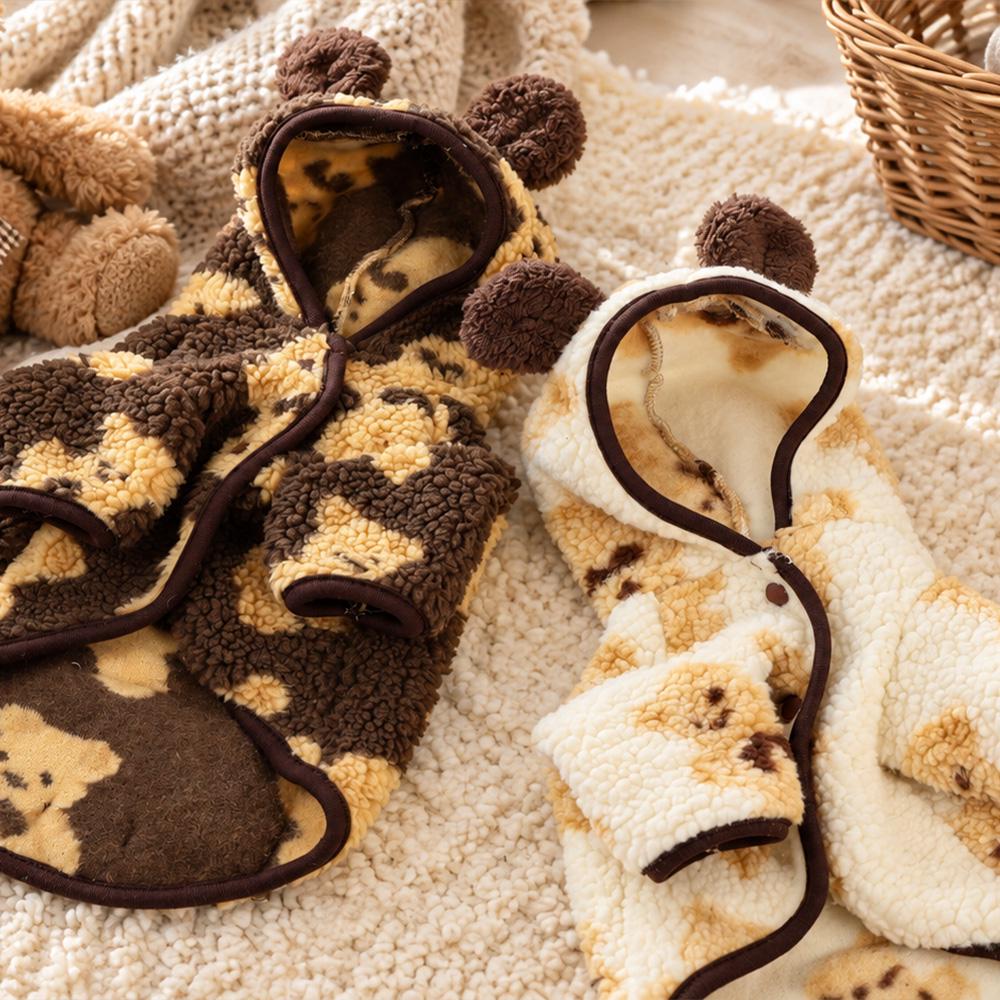 Bengal Bear Dog Fleece Hoodie, Cozy Winter Wear - NKpup
