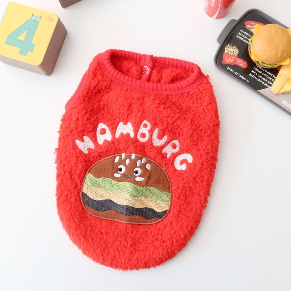 Food Boa Fleece Dog Vest, Embroidered Characters - NKpup