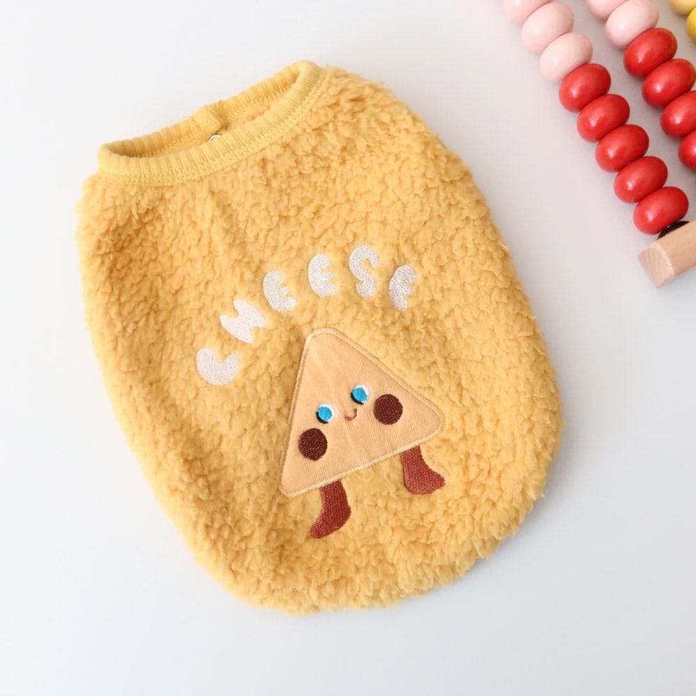 Food Boa Fleece Dog Vest, Embroidered Characters - NKpup