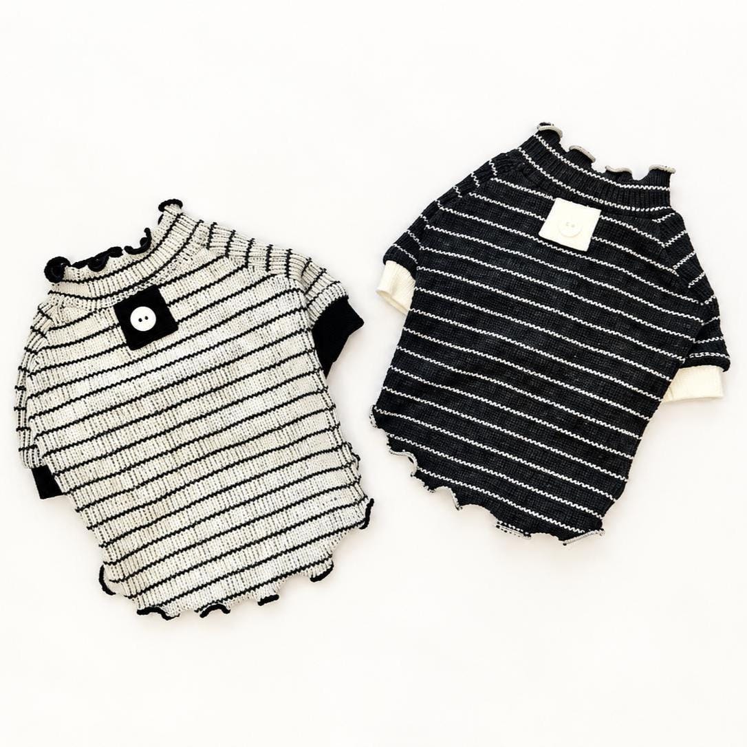 Classic Stripe Dog Shirt, Lettuce Edge Trim - NKpup