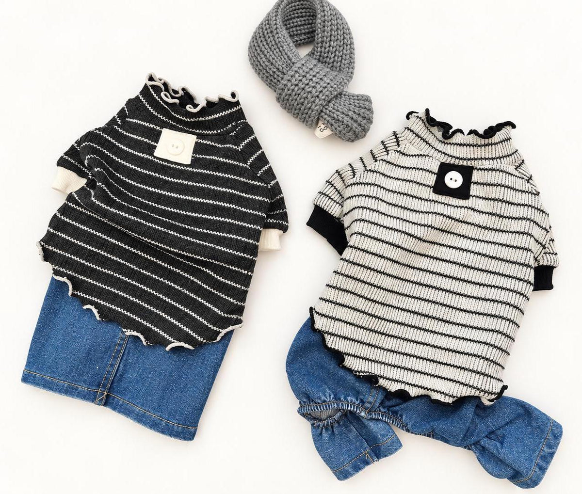Classic Stripe Dog Shirt, Lettuce Edge Trim - NKpup
