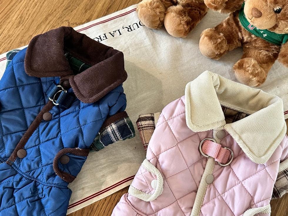 Quilted Padded Dog Dress, Water-Repellent Fabric - NKpup