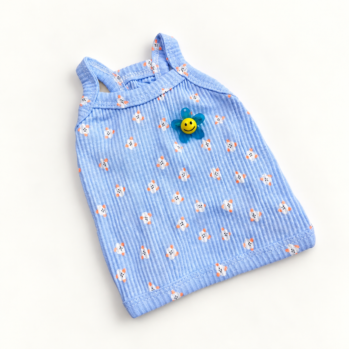 Smiley Flower Dog Crop Tank Top