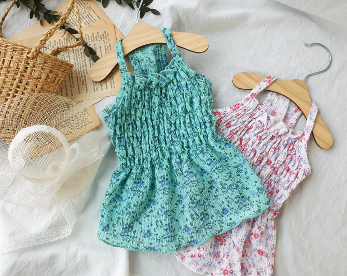 Floral Smocked Dog Dress