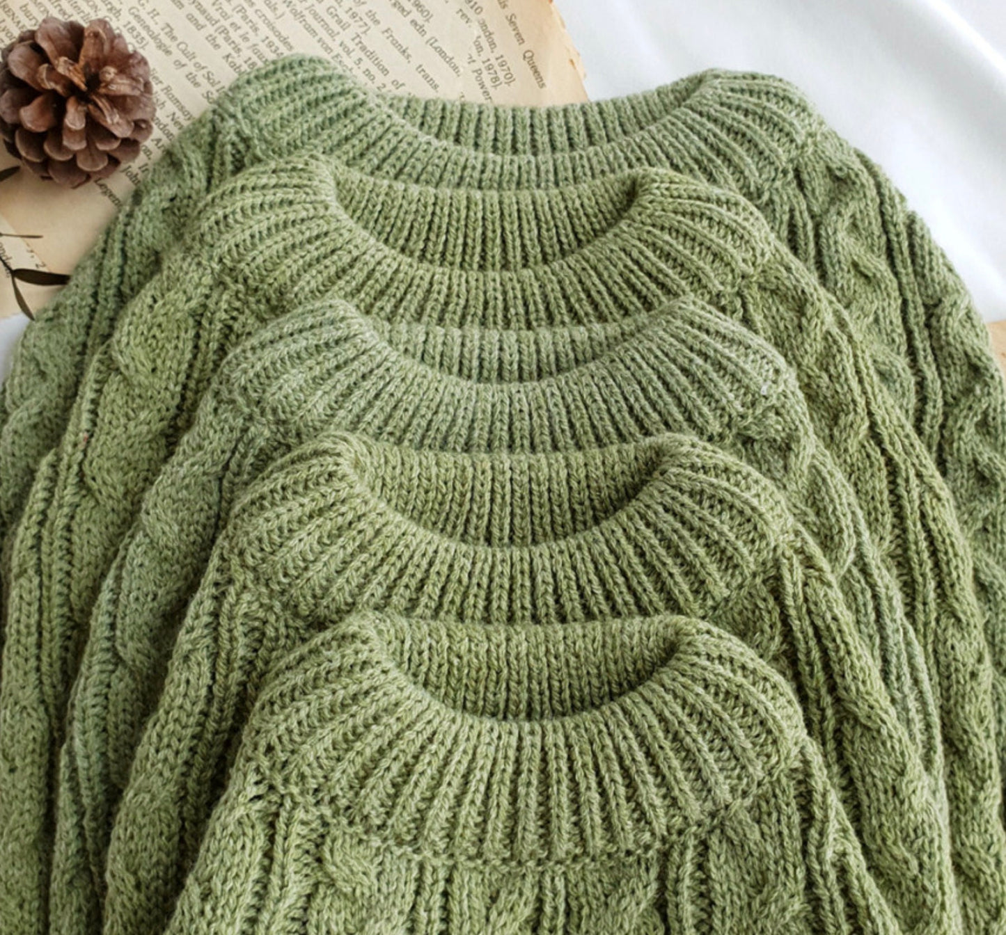 Round Cable Knit Sweaters