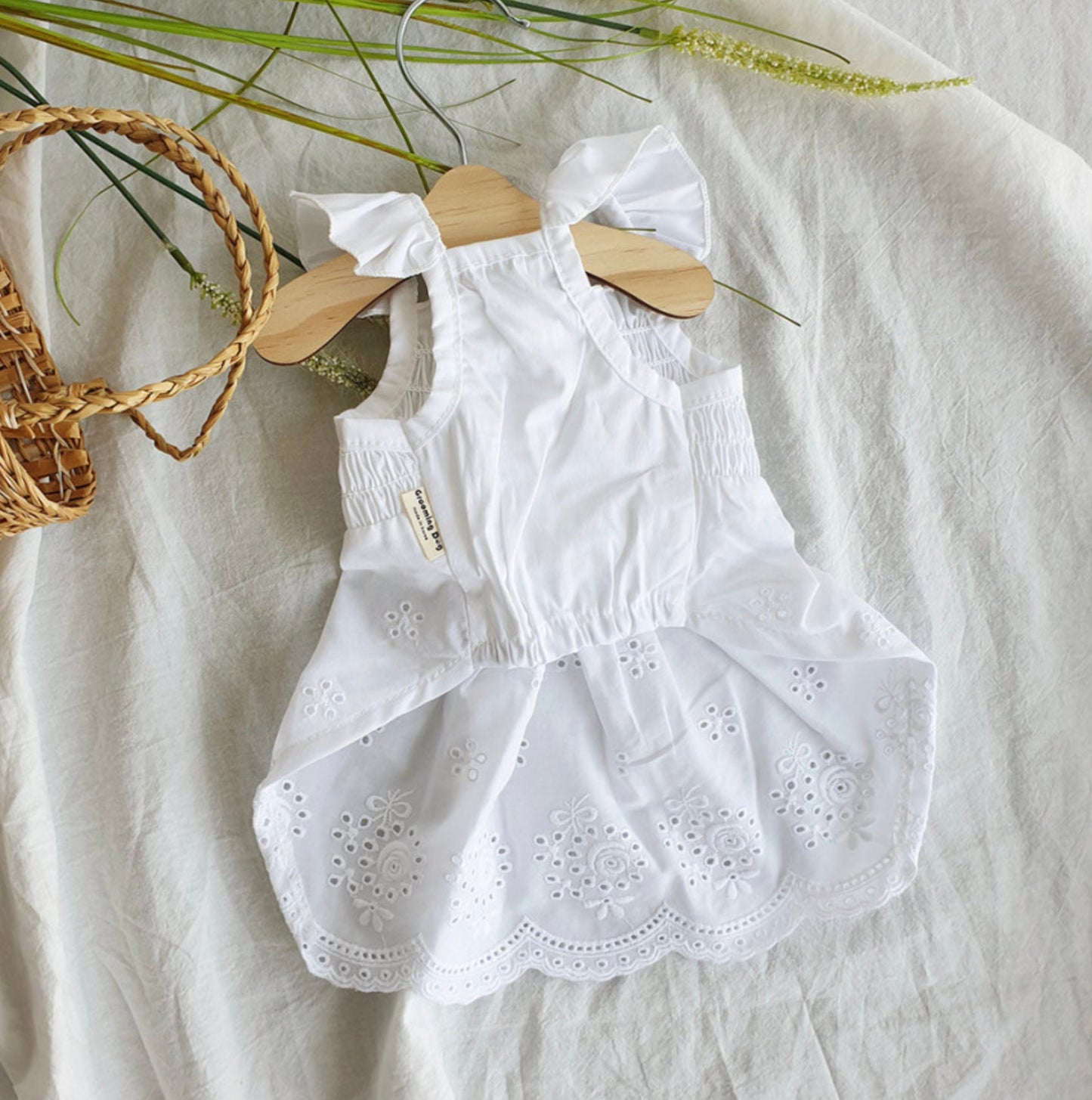 Smocked White Dress