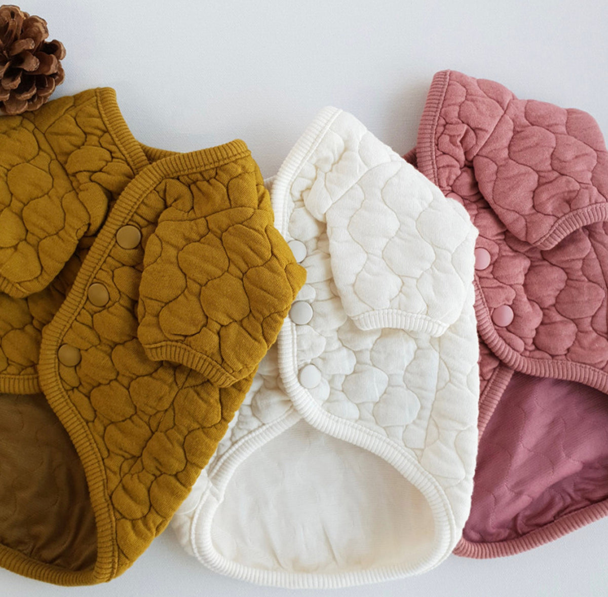 Natural Quilted Dog Cardigan