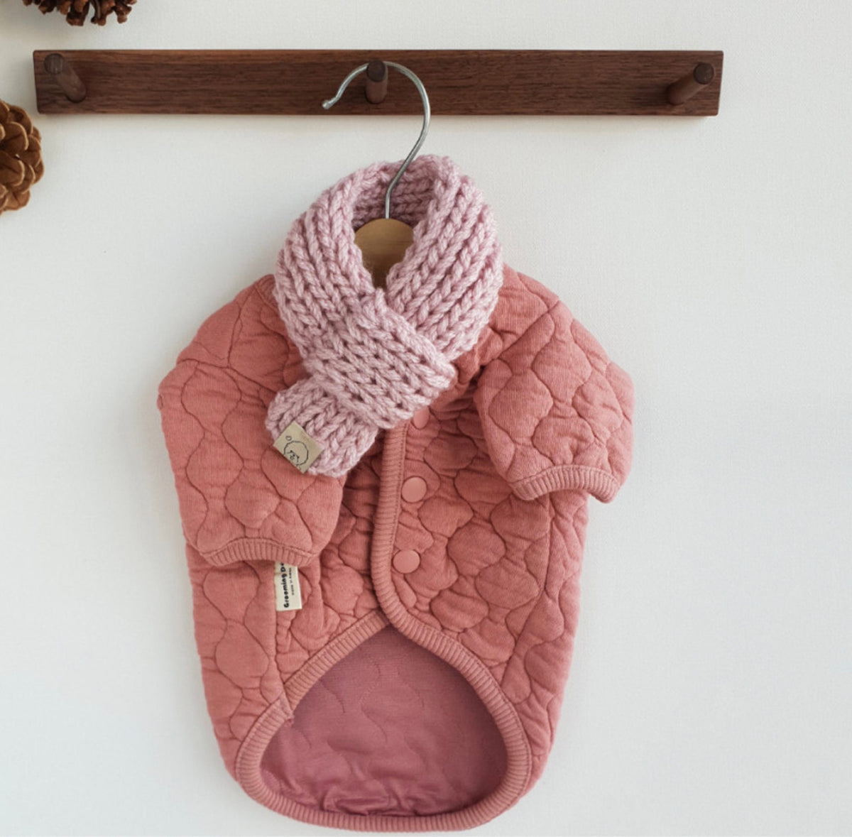 Natural Quilted Dog Cardigan