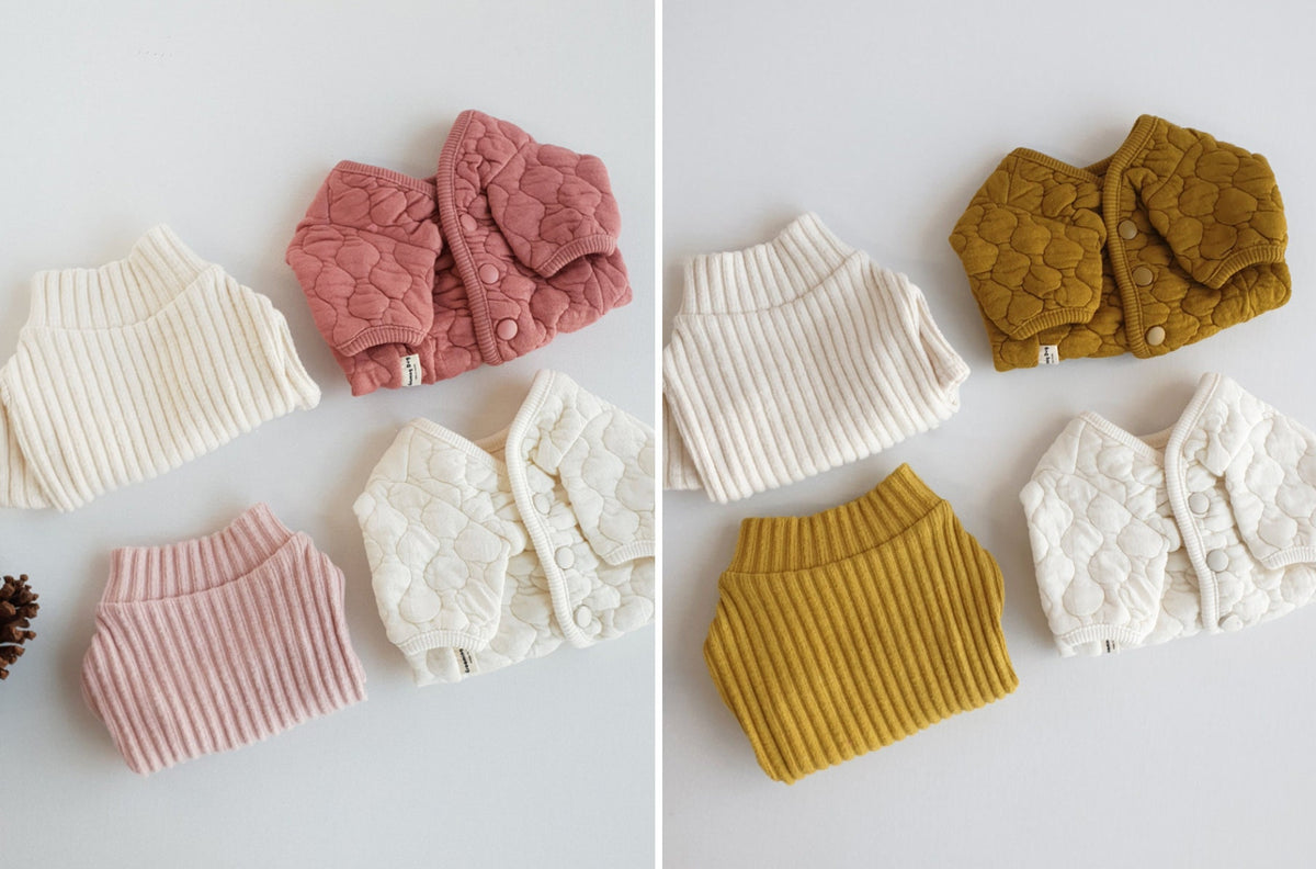 Natural Quilted Dog Cardigan