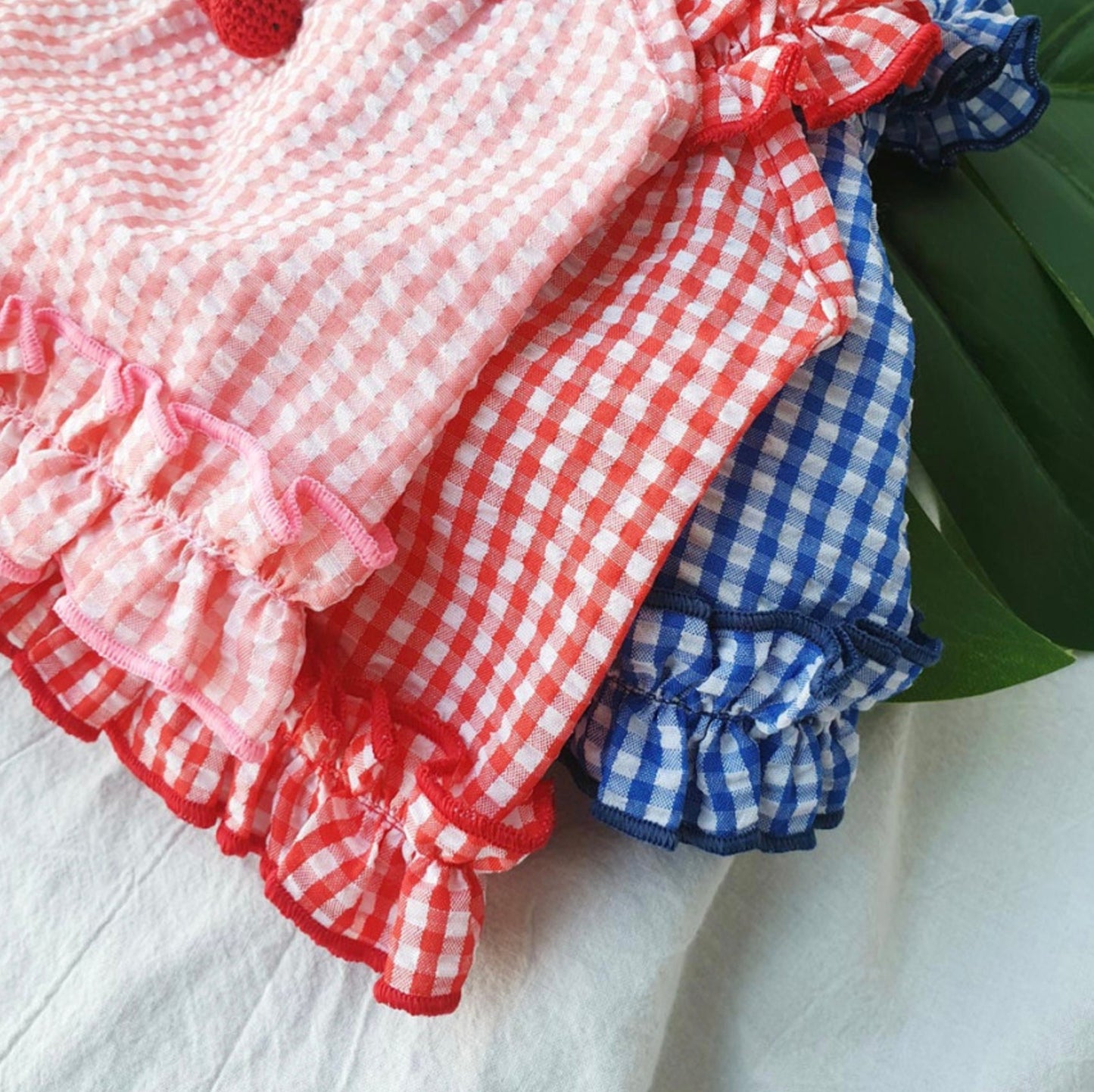 Gingham Cherry Crop top