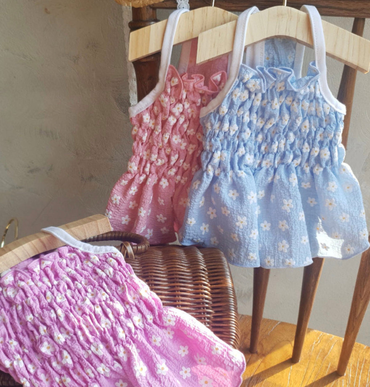Floral Smocked Dog Dress