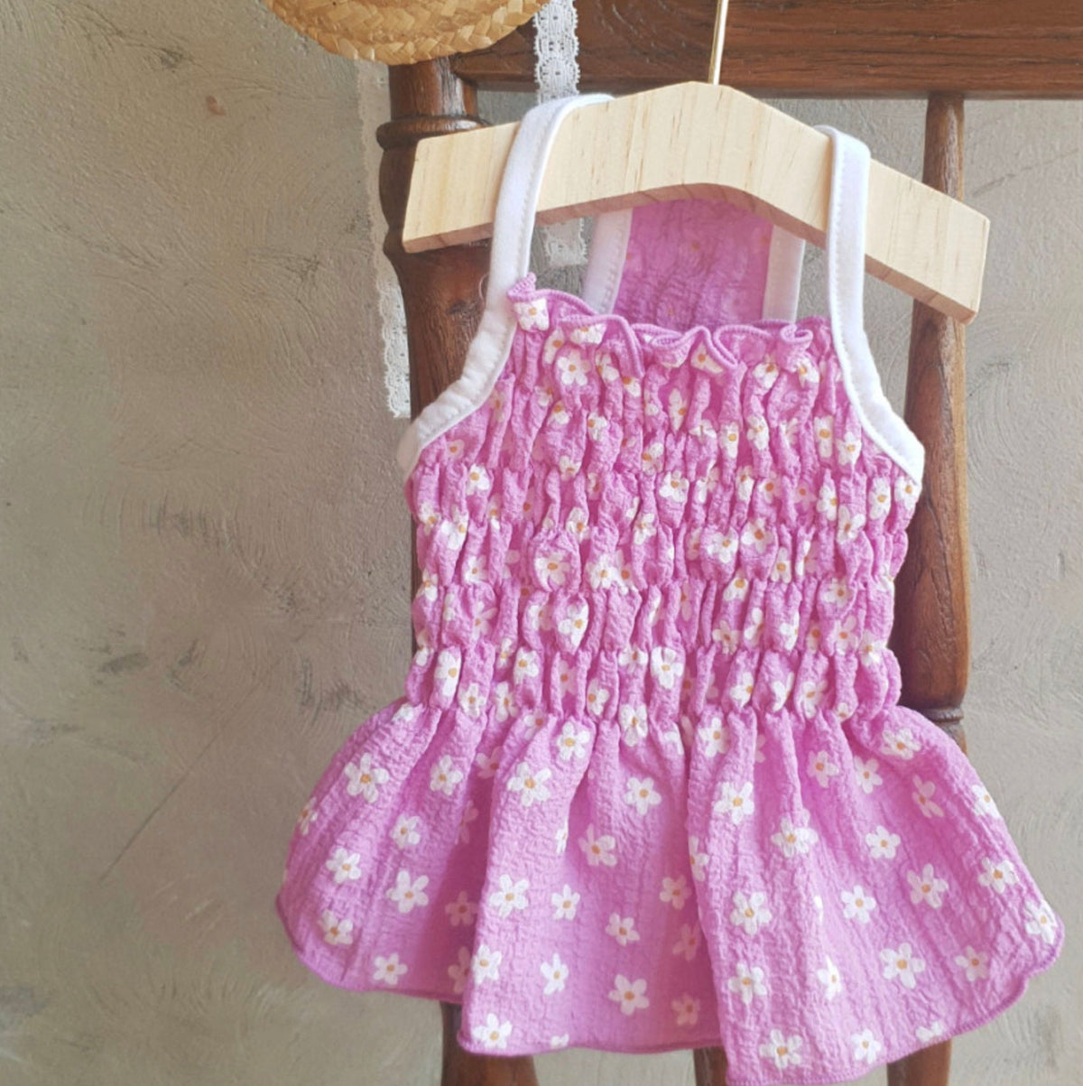 Floral Smocked Dog Dress