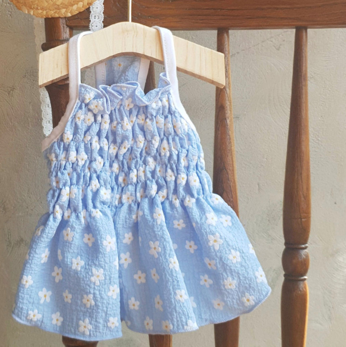 Floral Smocked Dog Dress