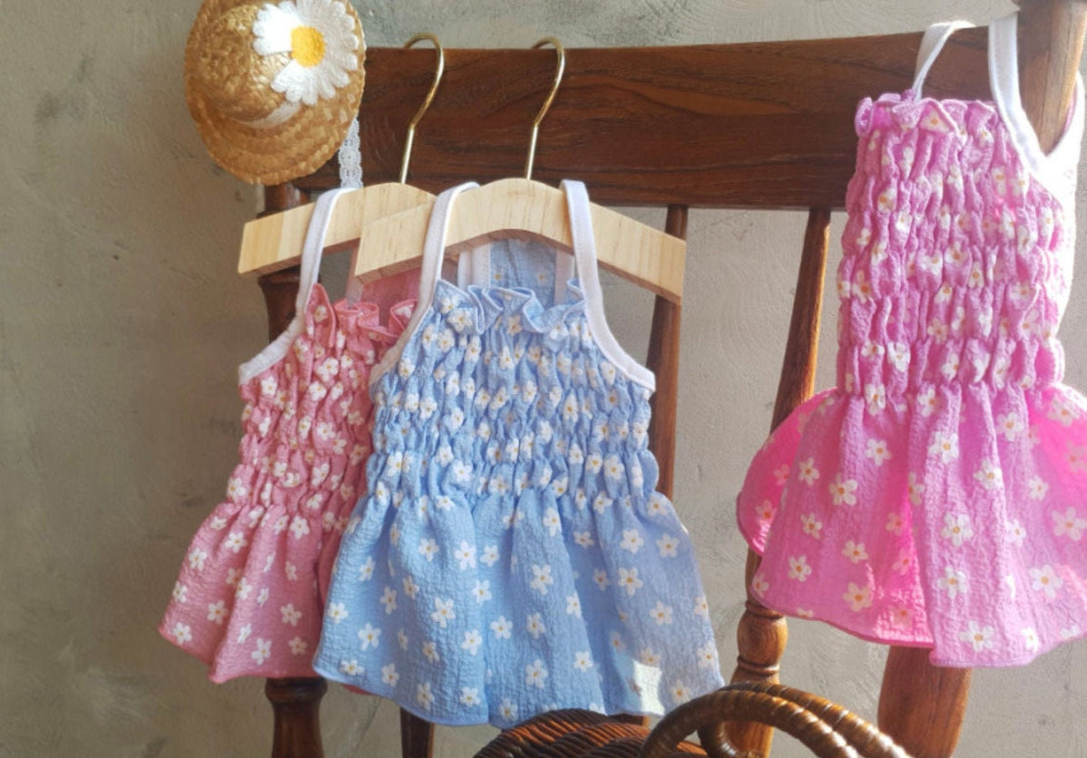 Floral Smocked Dog Dress
