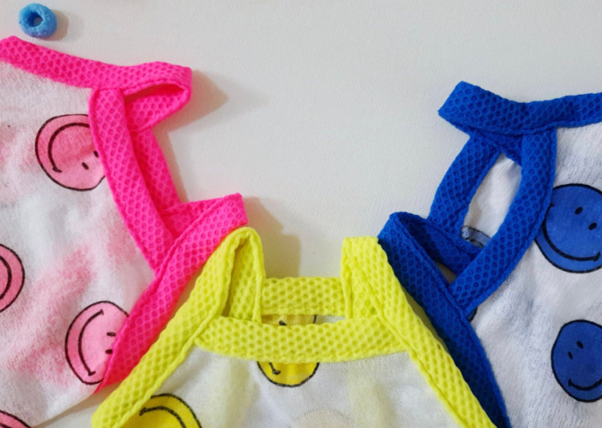 Smile Mesh Dog Crop Tank Top