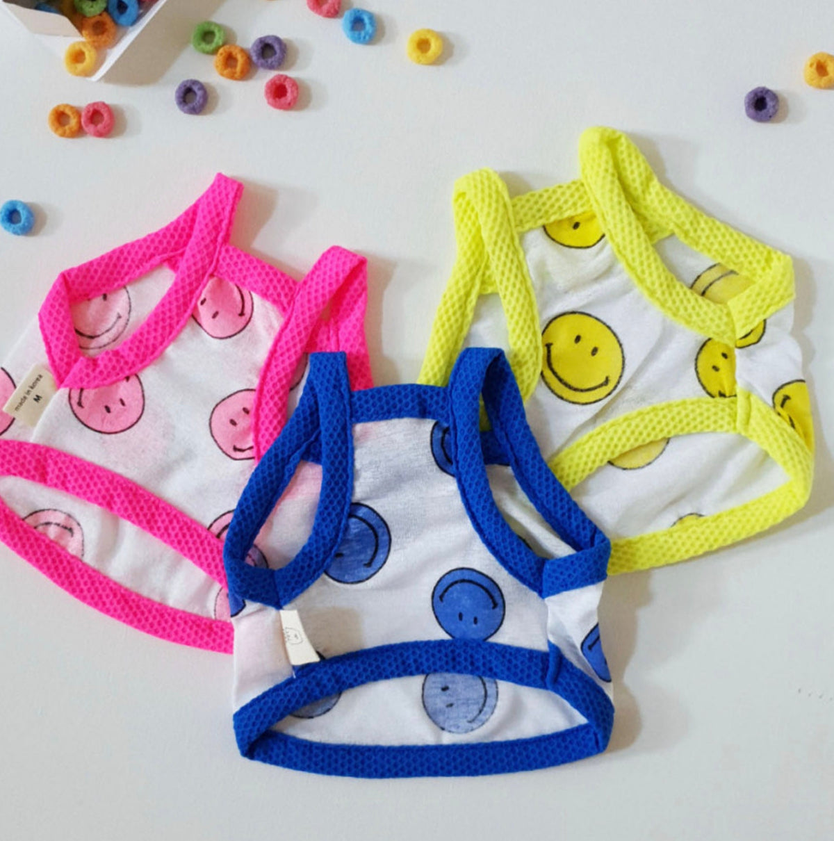 Smile Mesh Dog Crop Tank Top