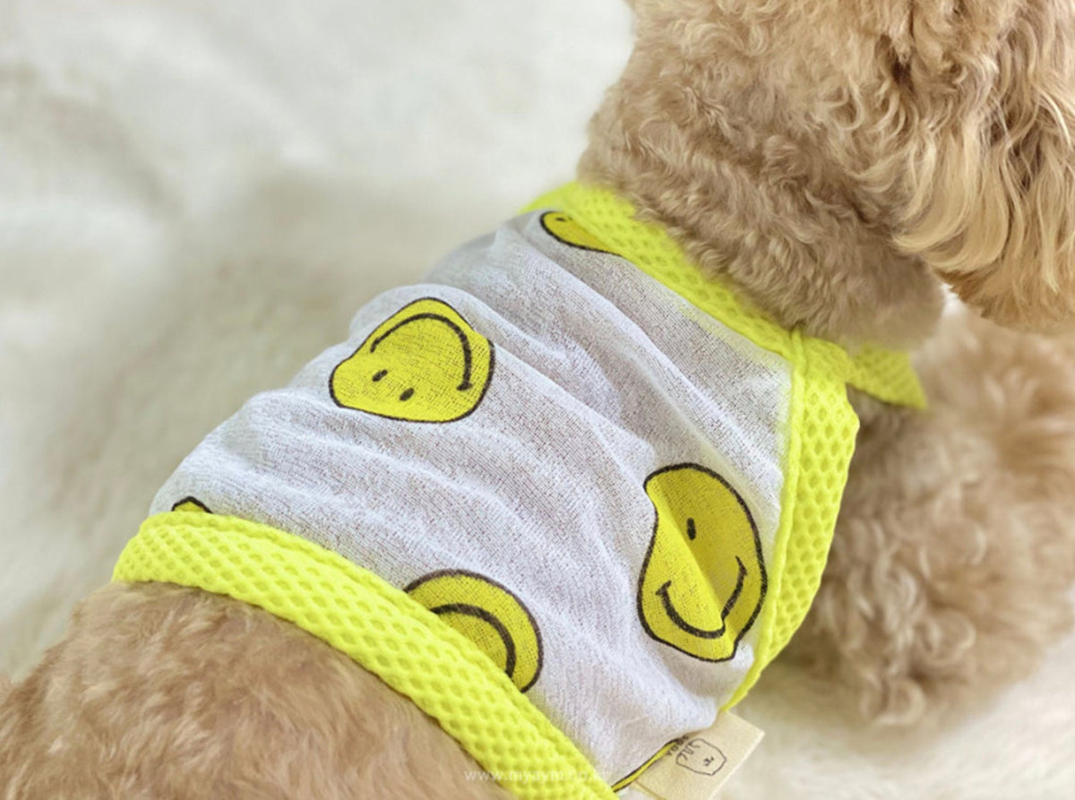 Smile Mesh Dog Crop Tank Top
