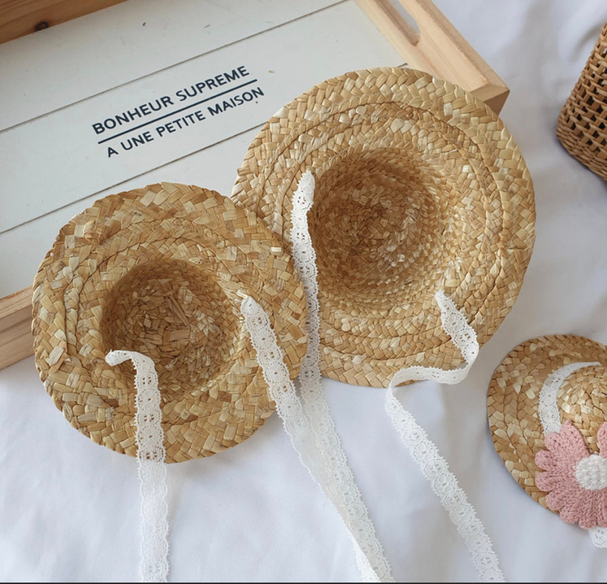 Straw Daisy Dog Hat