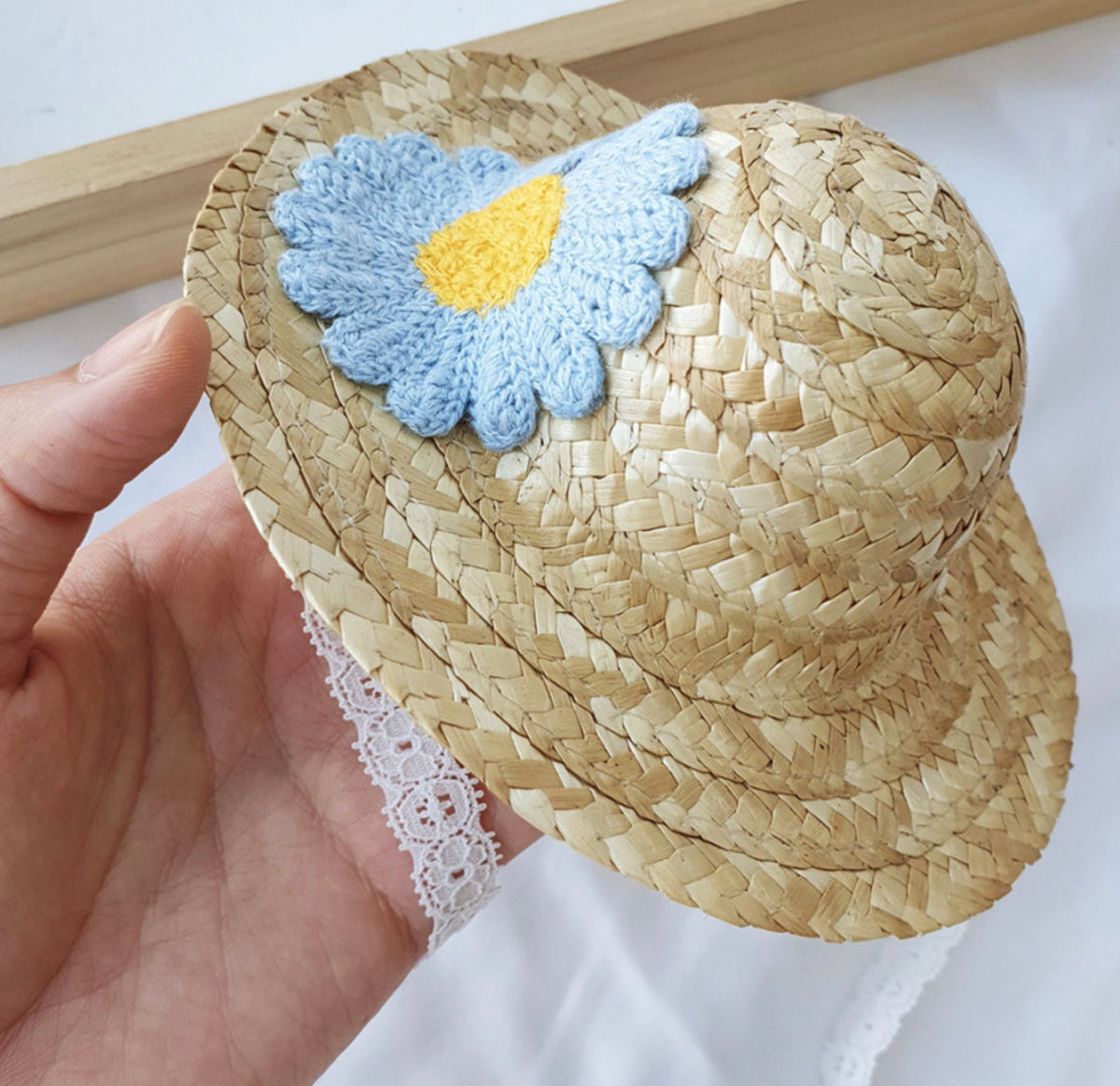 Straw Daisy Dog Hat