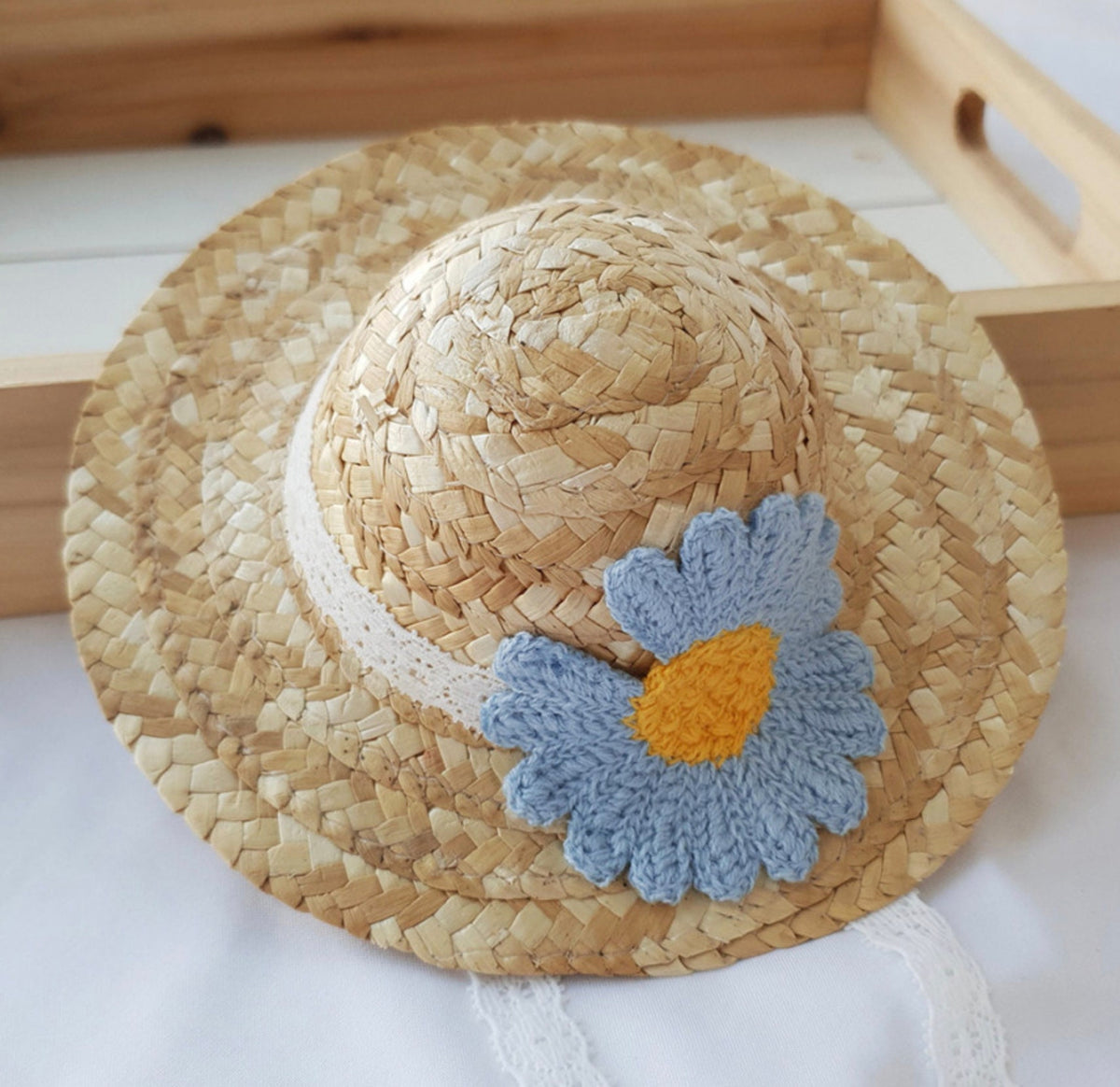 Straw Daisy Dog Hat