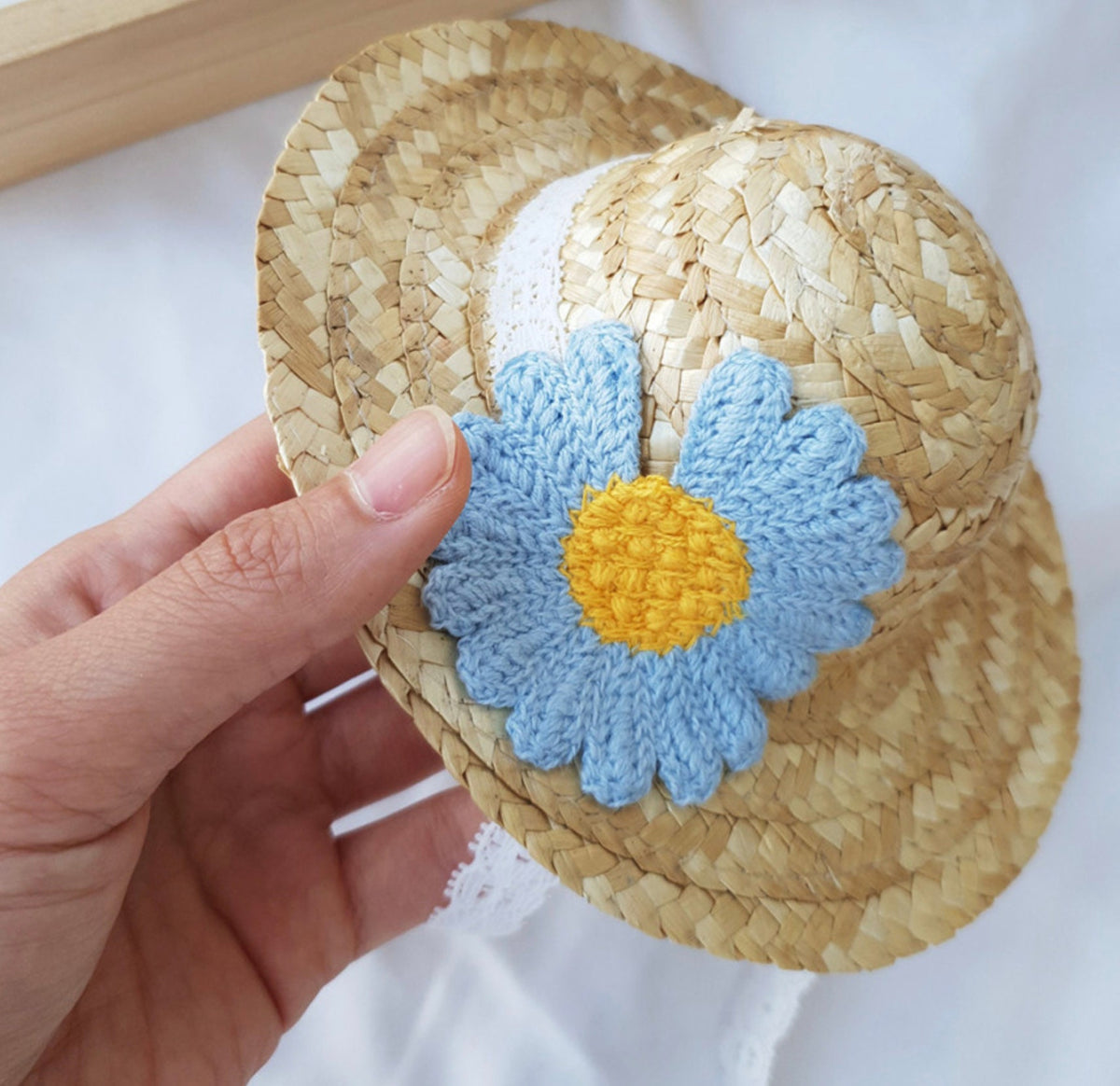 Straw Daisy Dog Hat