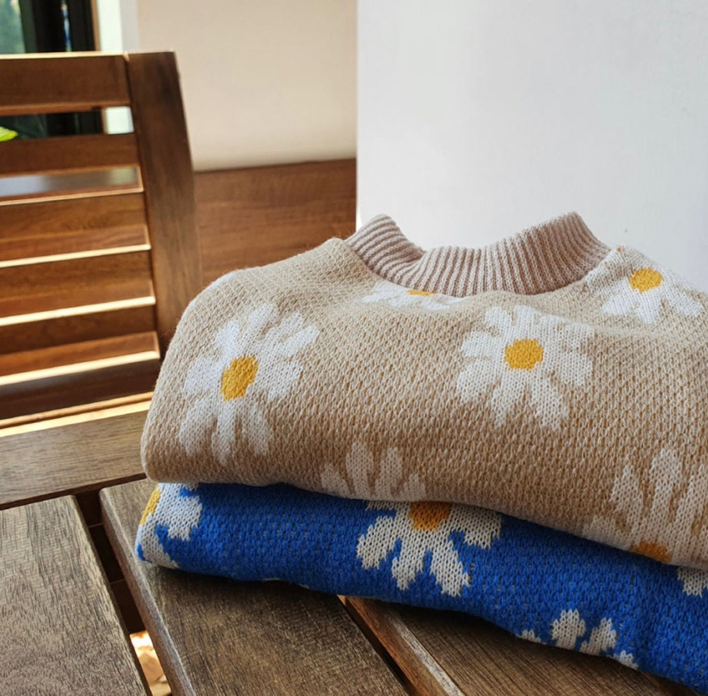 Daisy Pixel Knit Sweater