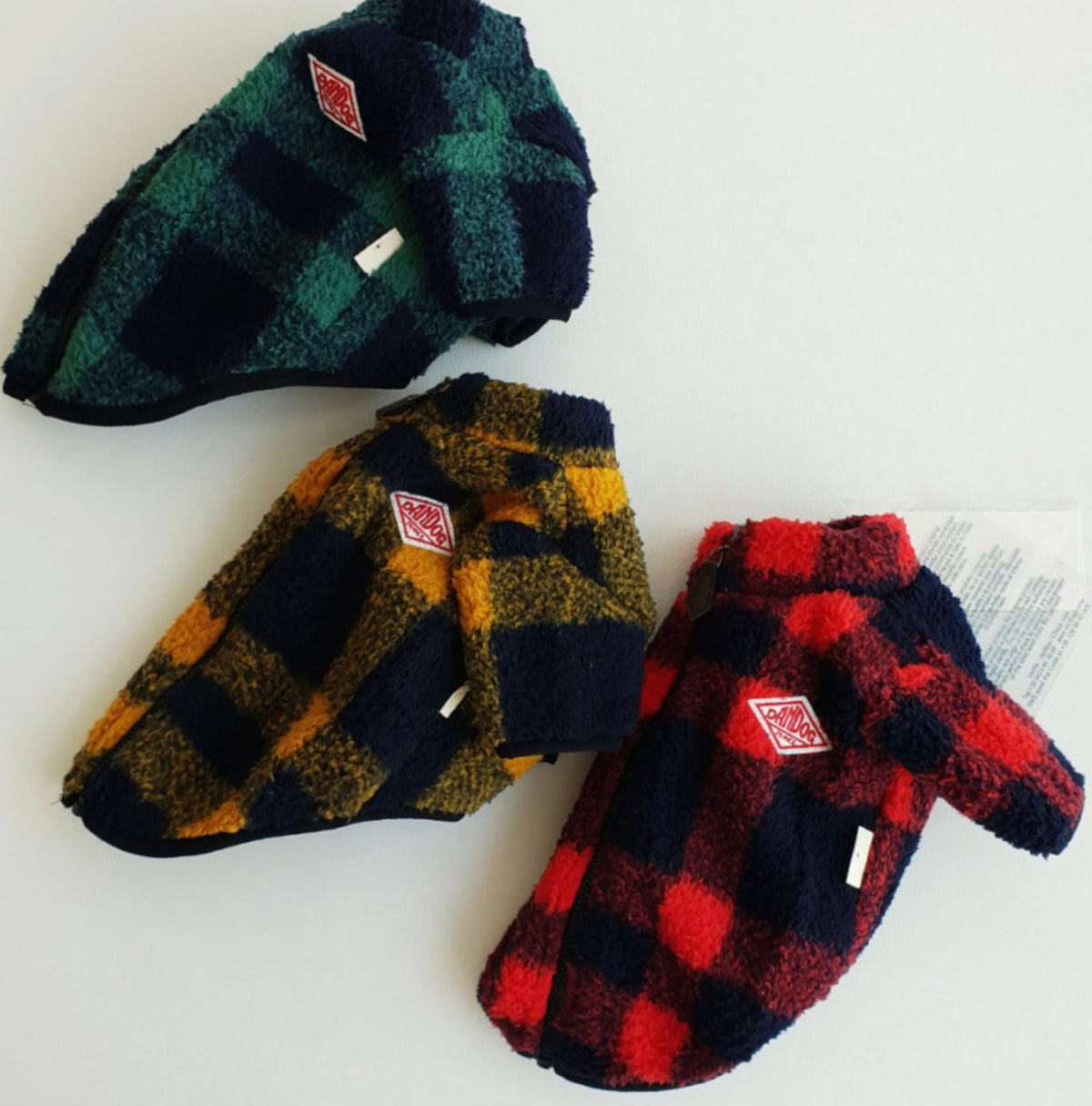 Checked Fleece Zip-Up Dog Sweater