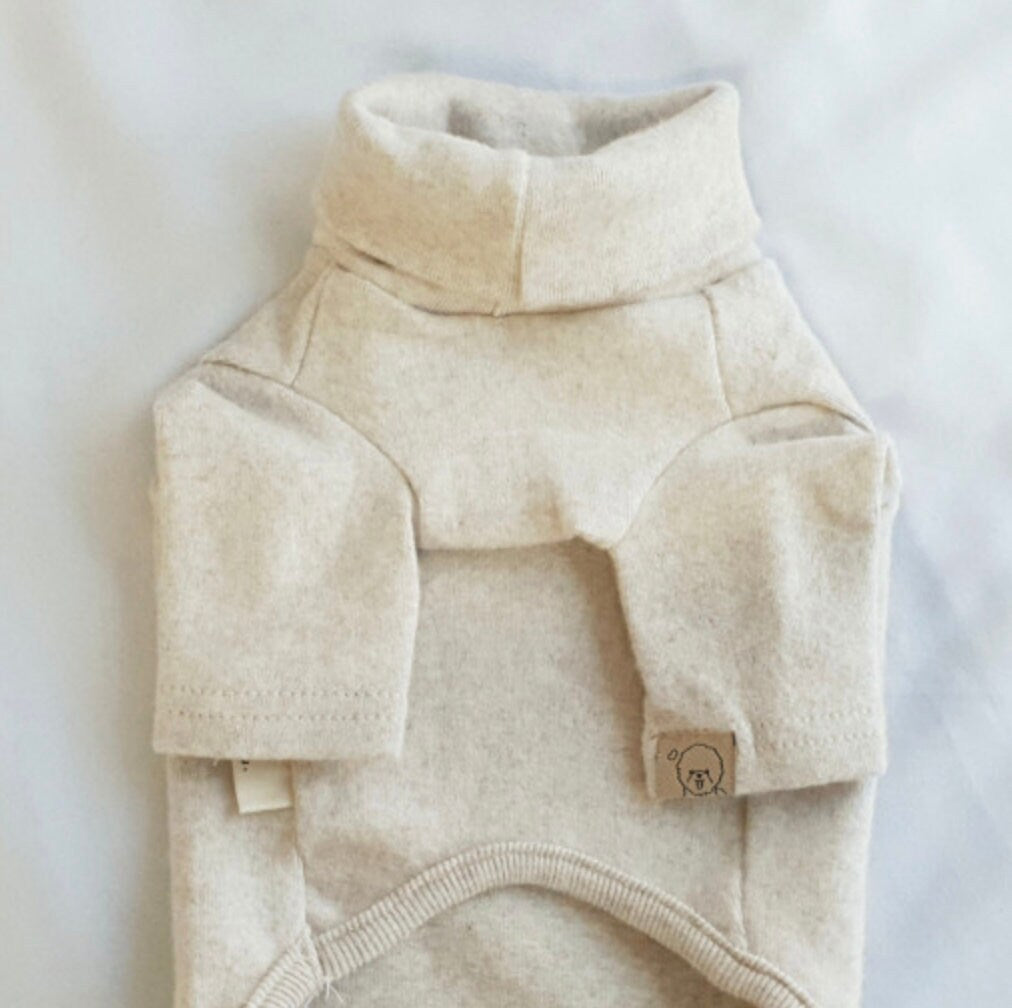 NKpup basic beige dog turtleneck shirt