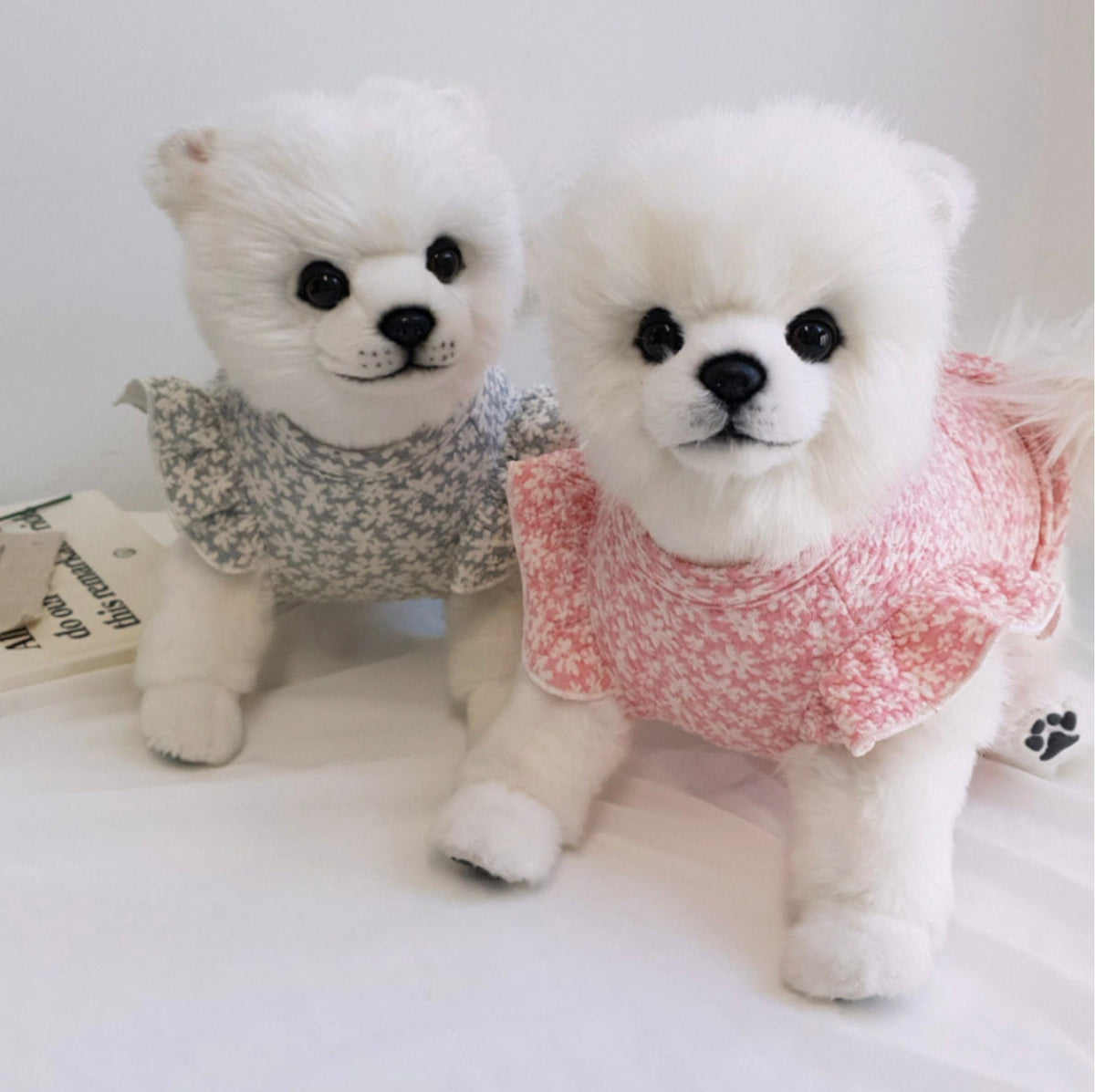 NKpup Floral Quilted Sleeveless dog vests in grey and pink floral patterns