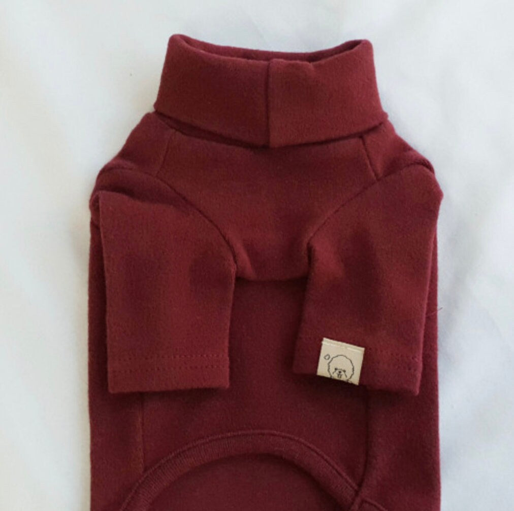 NKpup basic dog turtleneck shirt in burgundy