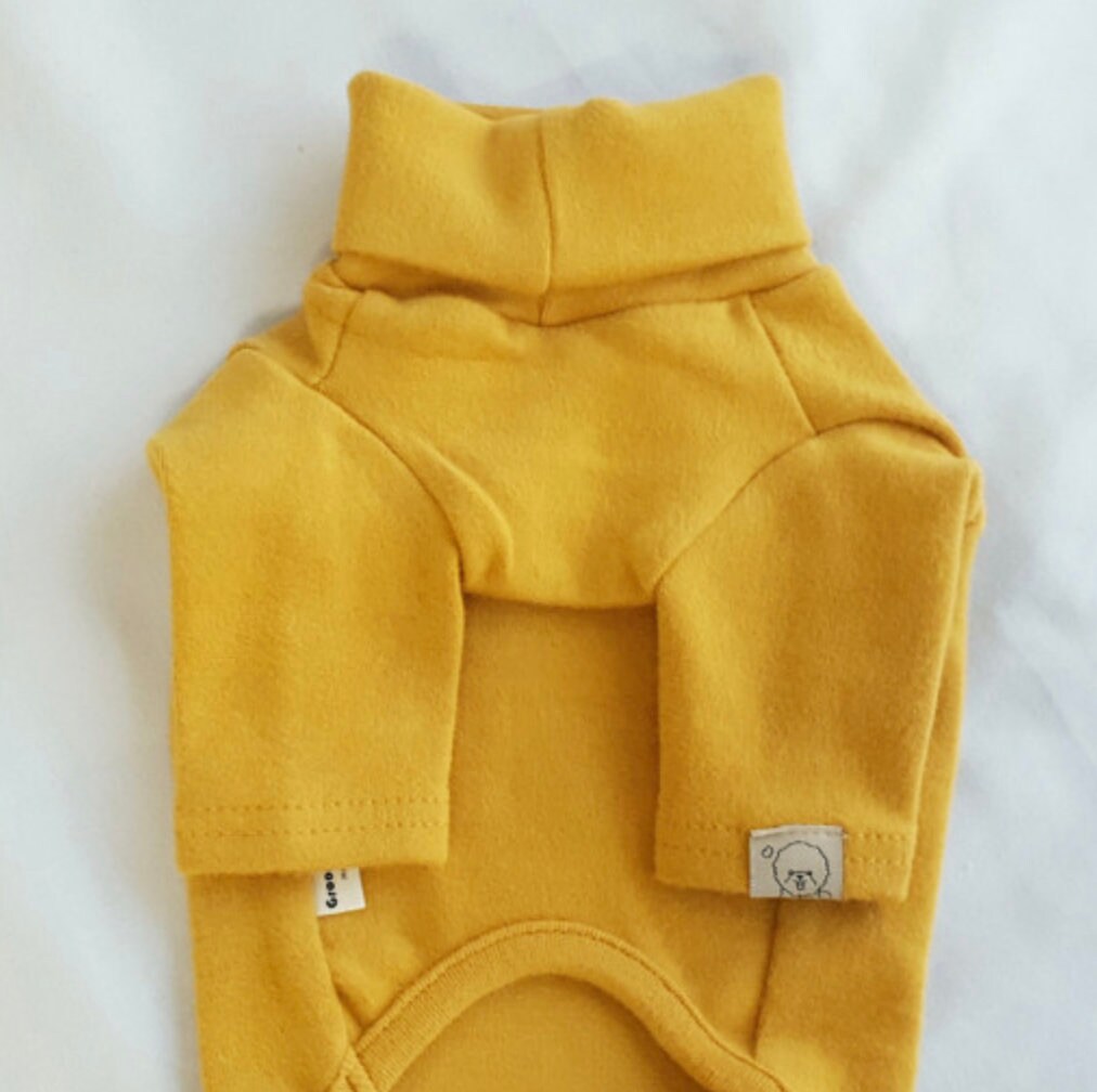 NKpup Basic Dog Turtleneck Shirt in mustard yellow