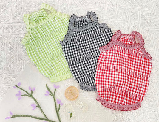 Gingham Ruffled Top