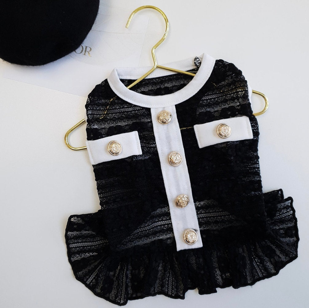 Elegant Tweed Ruffle Dress