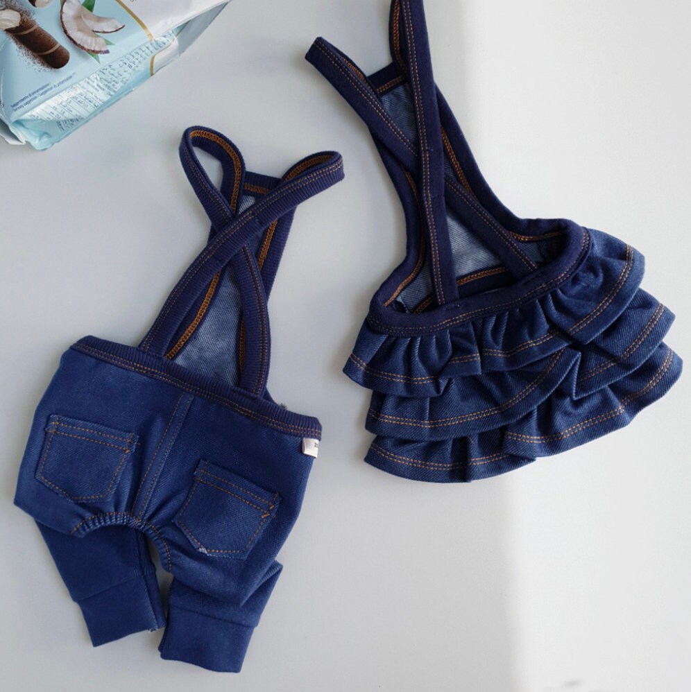 Denim Dog Suspender Overall&Skirt