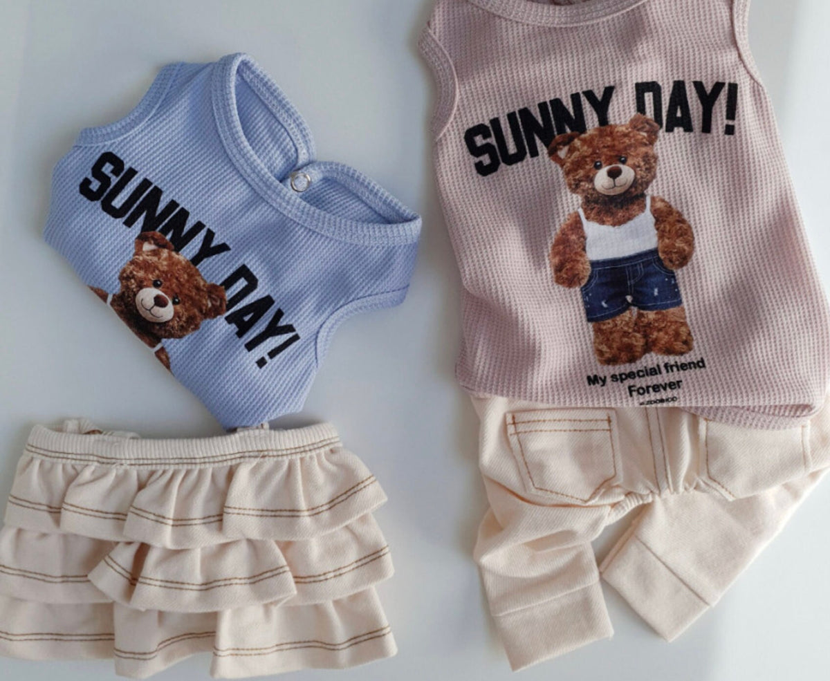 Denim Dog Suspender Overall&Skirt