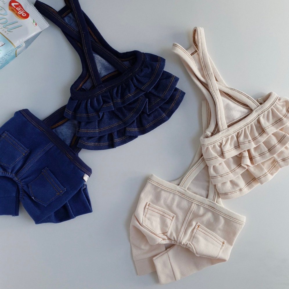 Denim Dog Suspender Overall&Skirt
