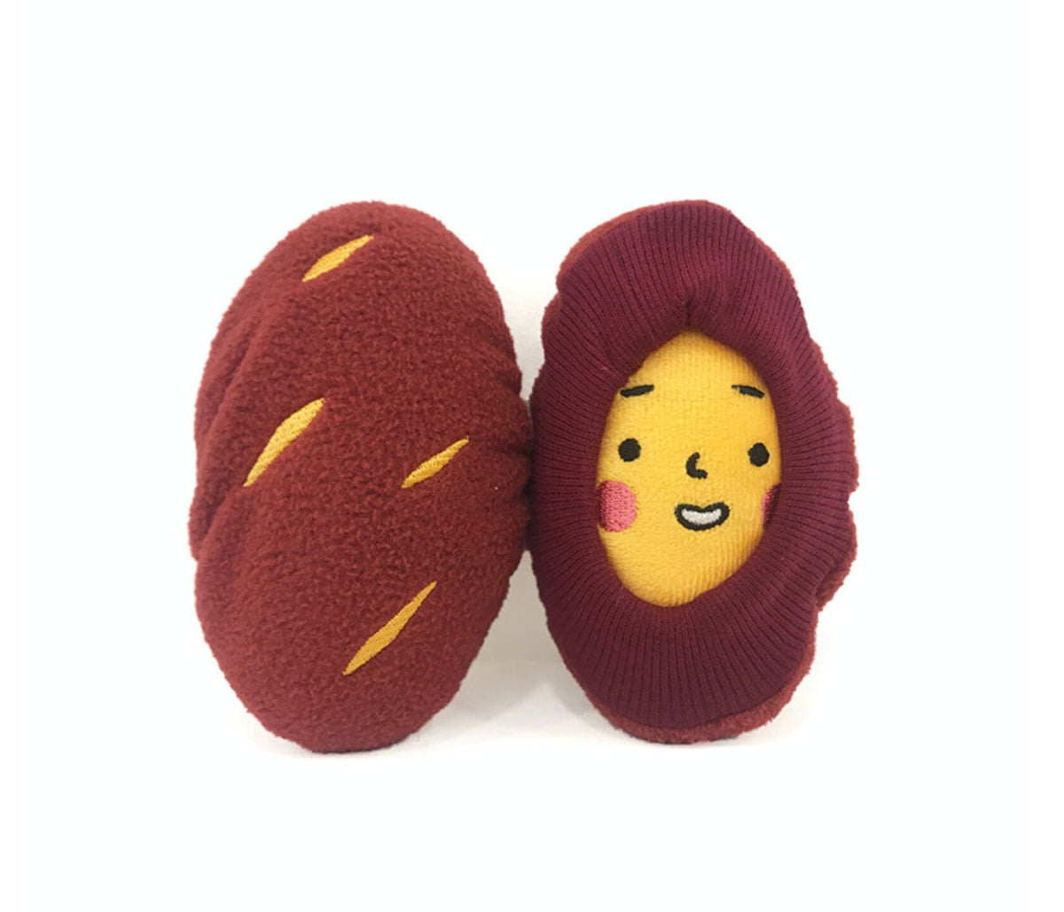 NKpup Snuffle Sweet Potato dog toy featuring a brown textured potato and a yellow smiley face character.