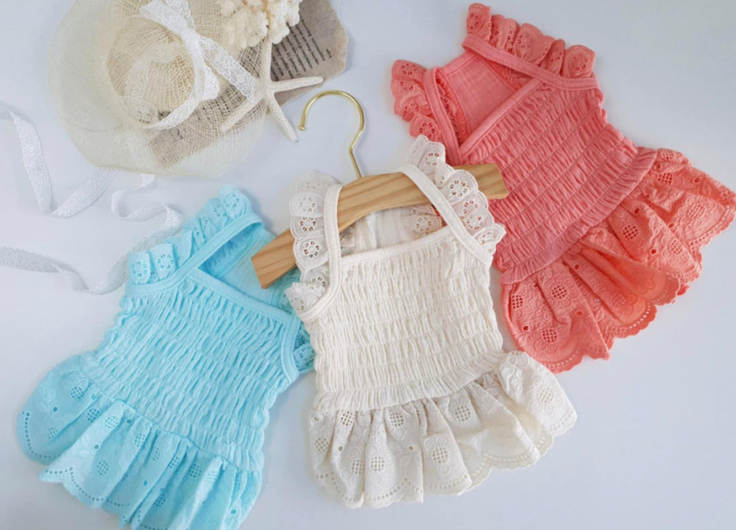 Eyelet Smocked Mini Dress