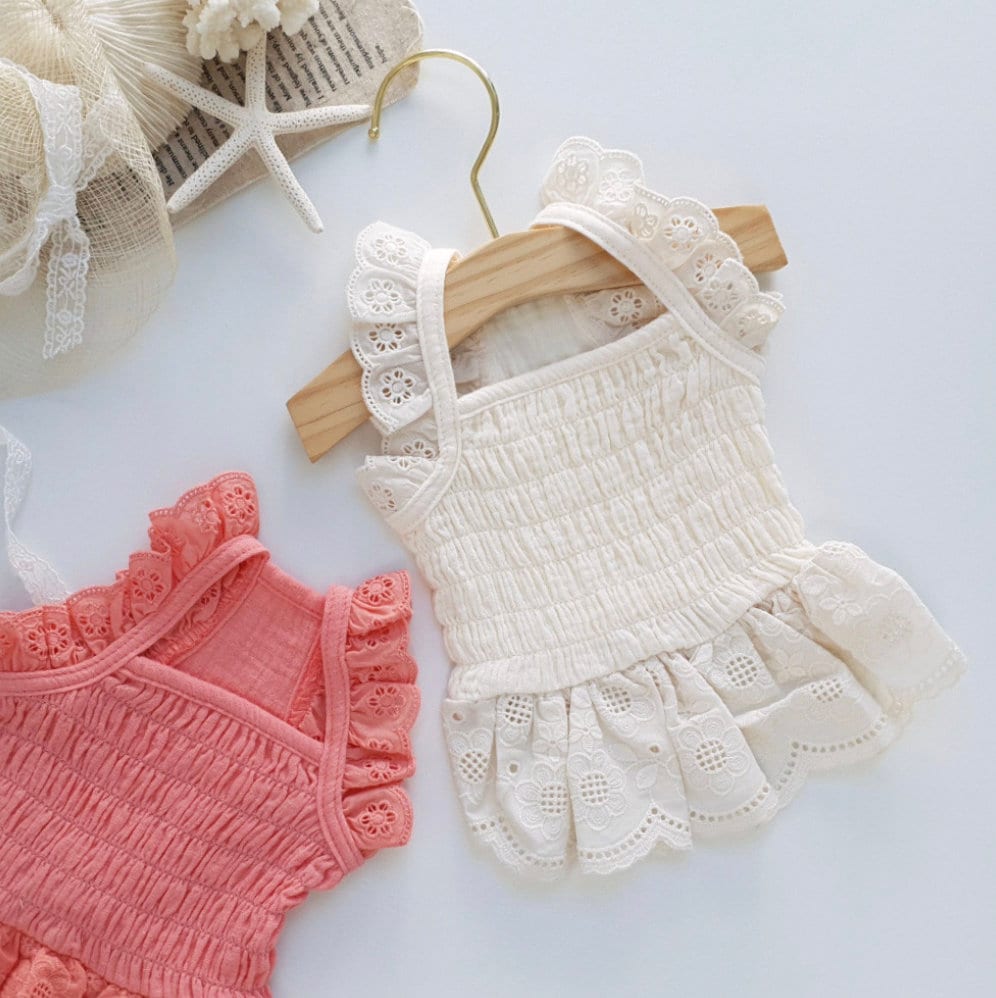 Eyelet Smocked Dog Dress