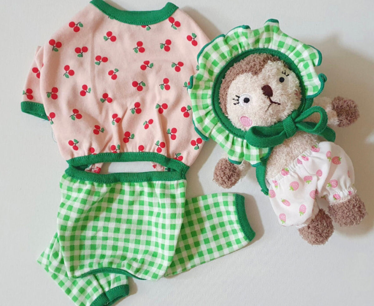 Gingham Dog Pajamas W/B
