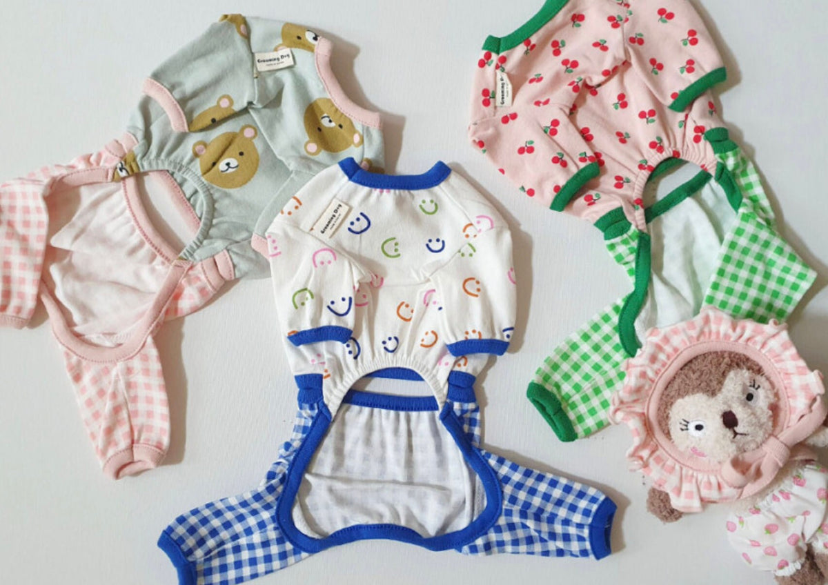 Gingham Dog Pajamas W/B