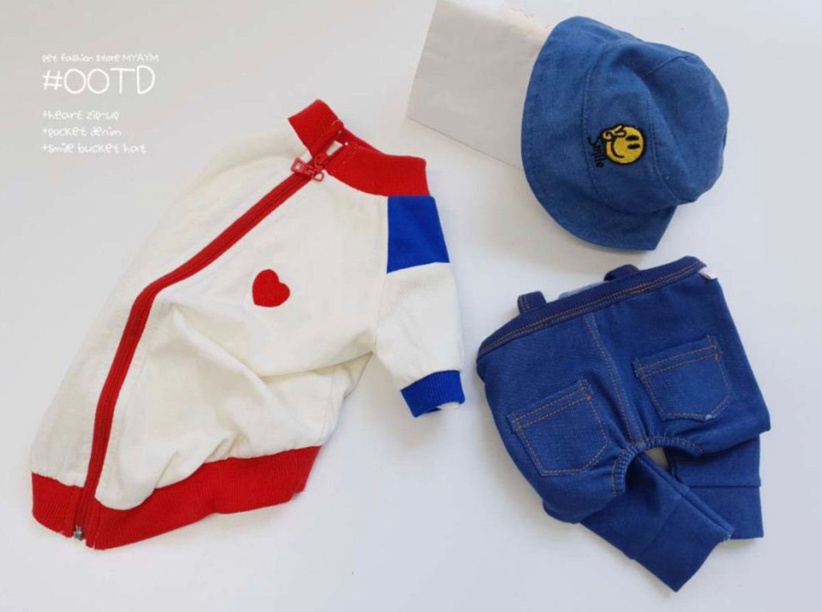 Retro Zip-Up Dog Jacket