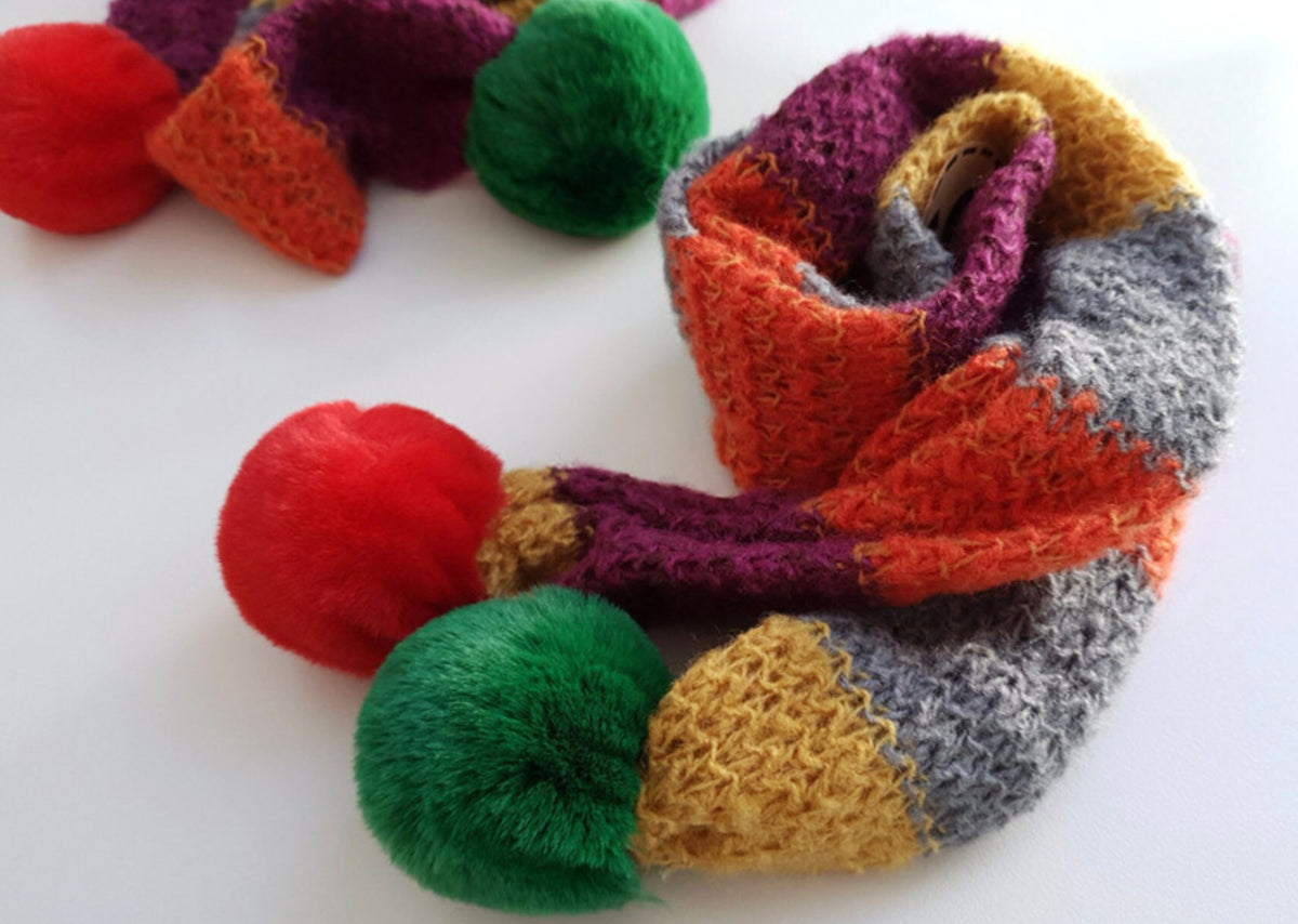 Christmas Color Block Dog Scarf