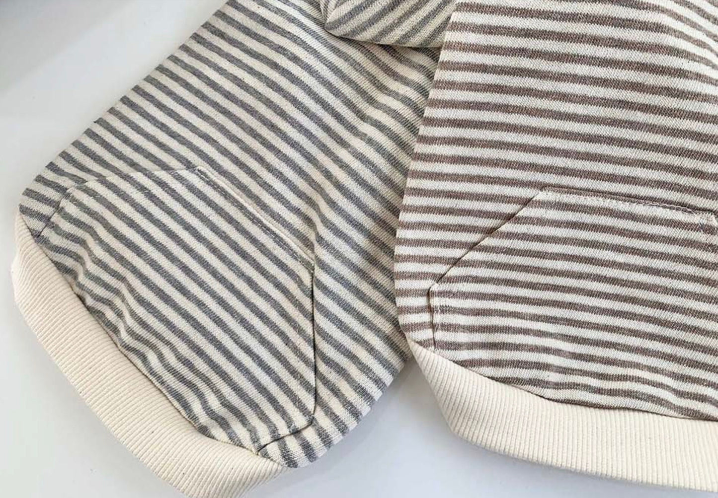 Cotton Striped Hoodie Pullover