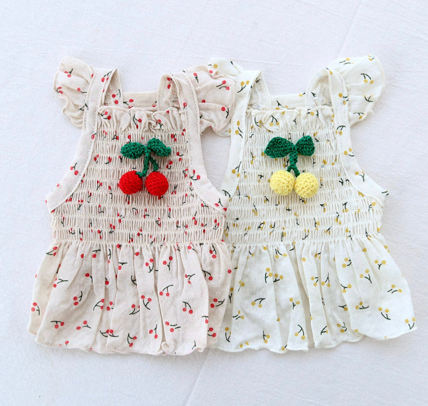 Cherry Smocked Rayon Dress