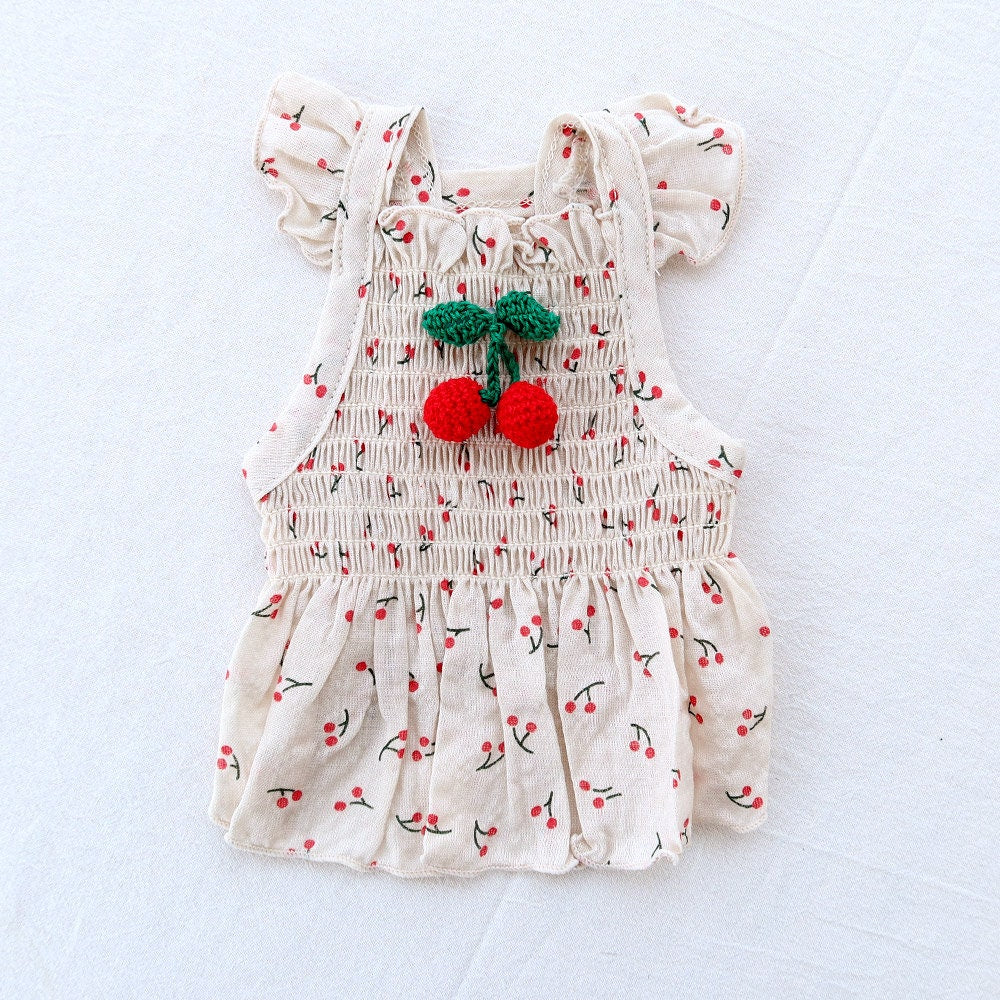 Cherry Smocked Rayon Dress