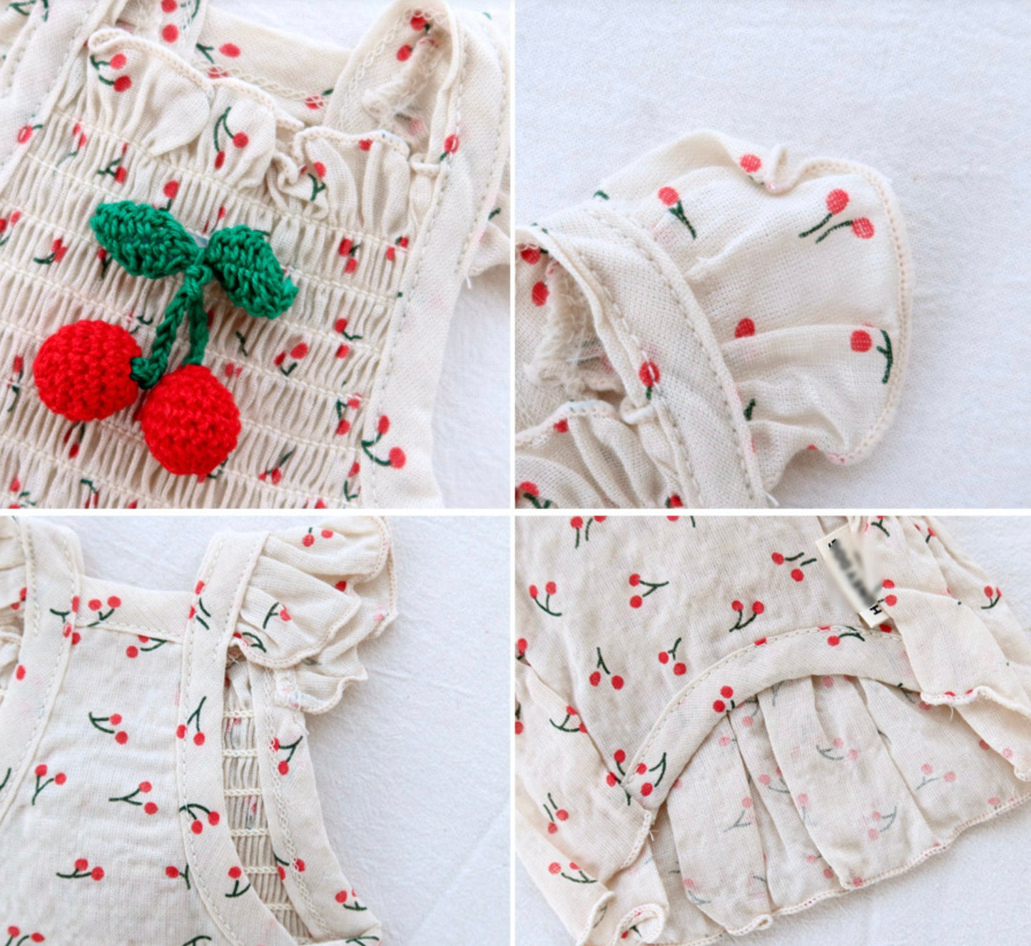 Cherry Smocked Rayon Dress