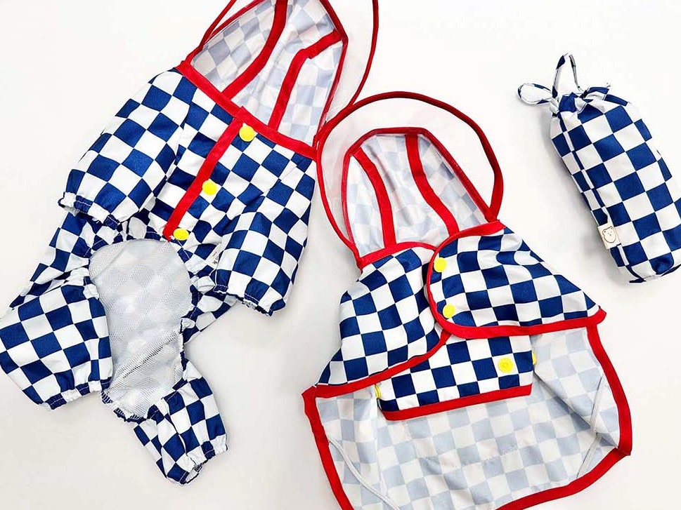 Red Gingham Raincoat for Dog