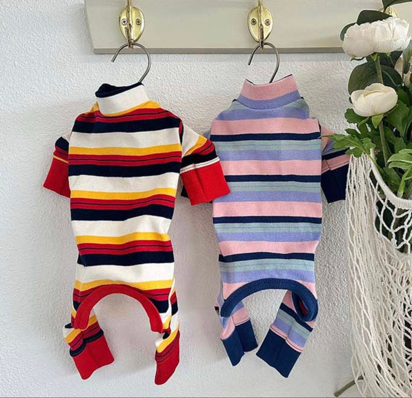 Striped Ribbed Overall